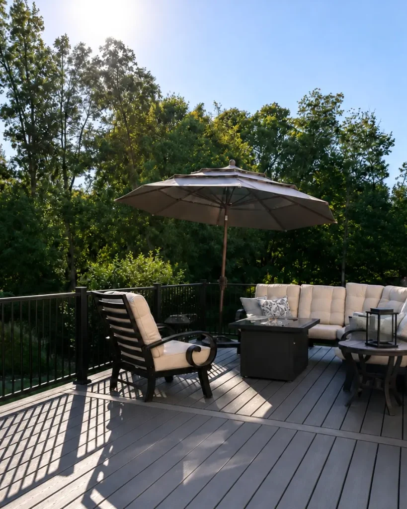 Trex composite deck installation in Alpharetta by Yanover Construction
