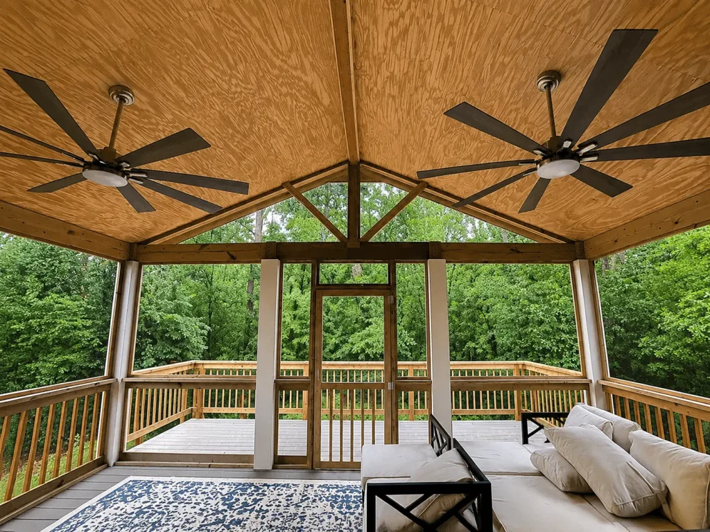 Custom screened porch and composite deck in Alpharetta, GA.
