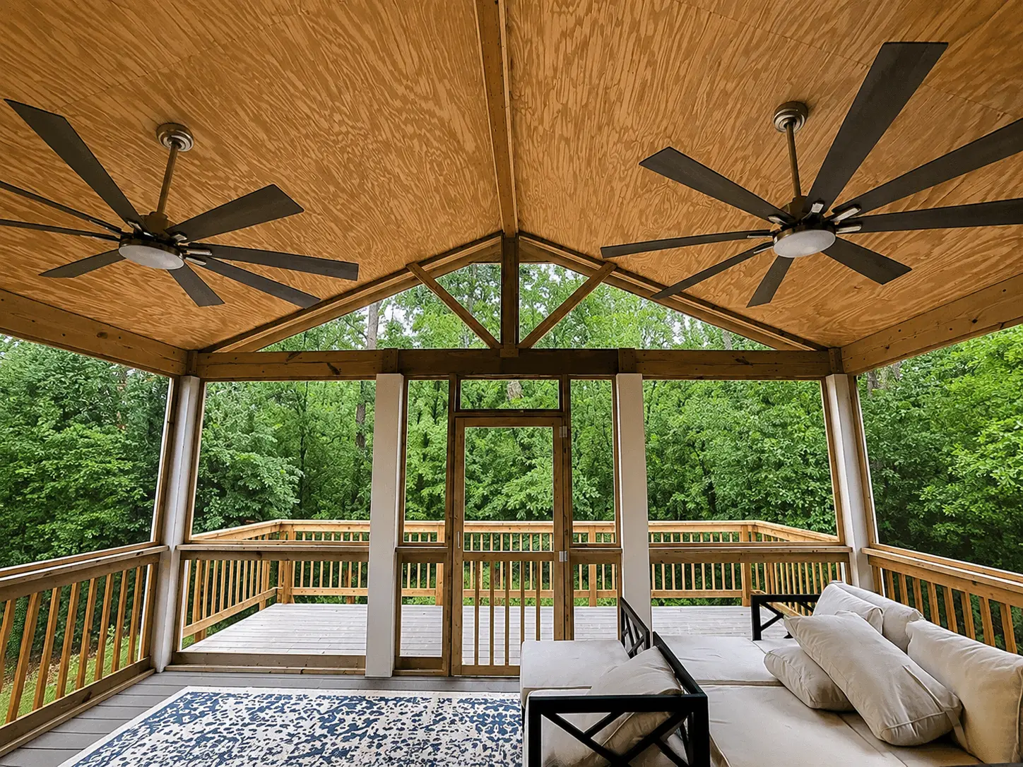 Custom screened porch and composite deck in Alpharetta, GA.